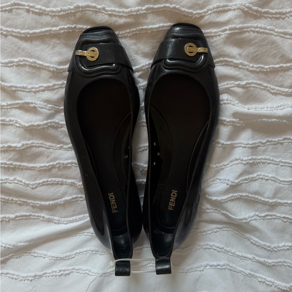 Fendi | Black Rubber Flats - 40 - Picture 1 of 5